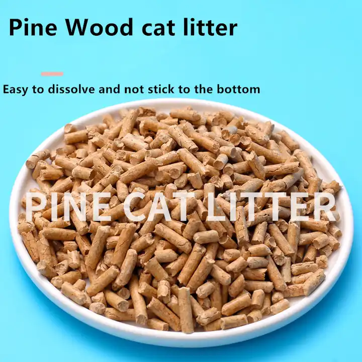 Pine cat litter particles